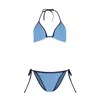 Hunza G Gina Bikini With Sporty Contrast Trim In Cornflower,navy