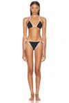 Hunza G Gina Textured Triangle Bikini With Sporty Contrast
