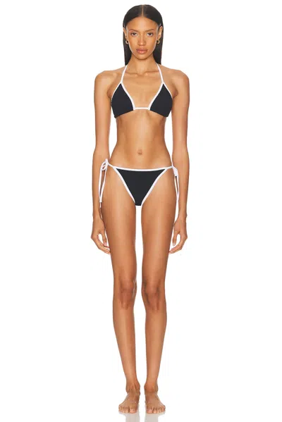 HUNZA G GINA CONTRAST BIKINI SET