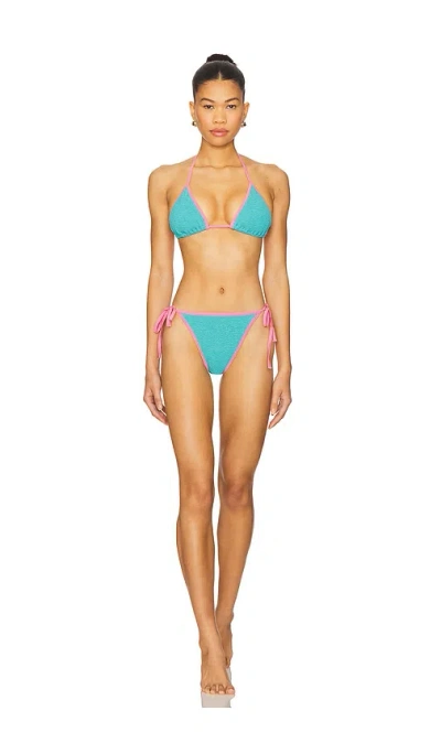 Hunza G Gina Contrast Bikini Set In Aqua & Bubblegum
