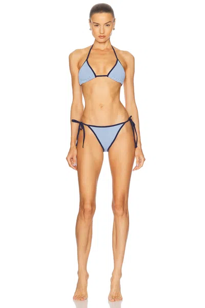 HUNZA G GINA CONTRAST BIKINI SET