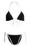 Hunza G Gina Textured Triangle Bikini With Sporty Contrast