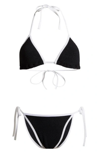 HUNZA G HUNZA G GINA CONTRAST TWO-PIECE SWIMSUIT