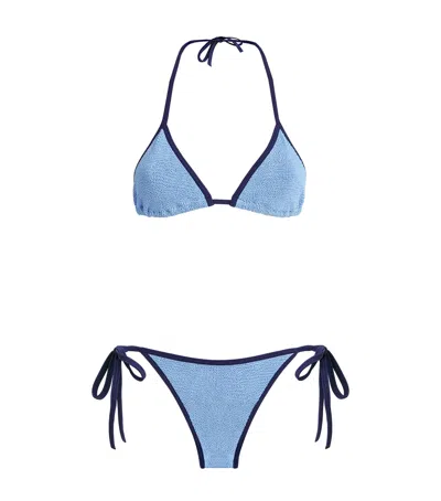 Hunza G Gina Bikini With Sporty Contrast Trim In Blue