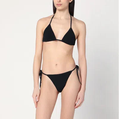 HUNZA G GINA TRIANGLE BIKINI SET IN BLACK
