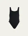 Hunza G Gingham Cutout One-piece Swimsuit
