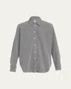 Hunza G Gingham Seersucker Button-front Shirt In Black