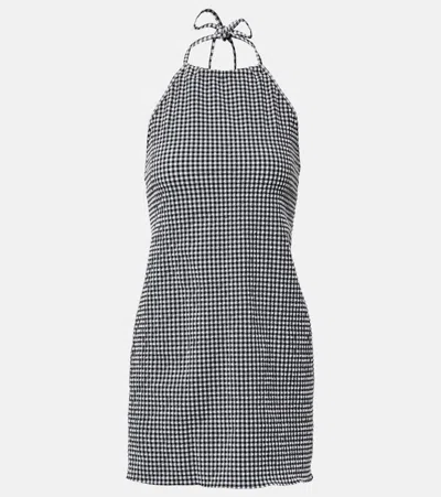 HUNZA G GINGHAM SEERSUCKER MINIDRESS