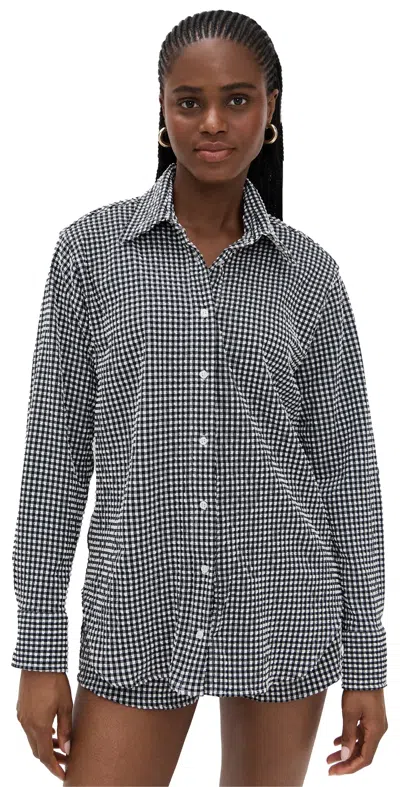 HUNZA G GINGHAM SHIRT BLACK