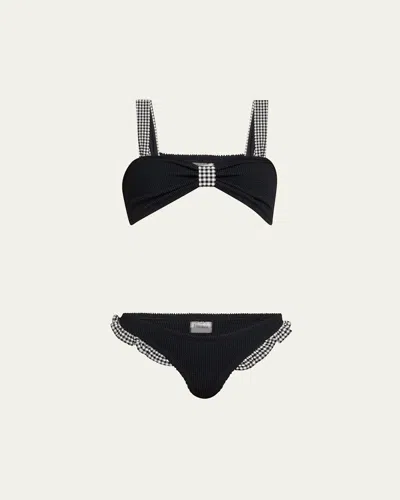 Hunza G Gingham Trim Two-piece Swimsuit