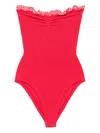 Hunza G Gingham-trimmed Swimsuit In Red