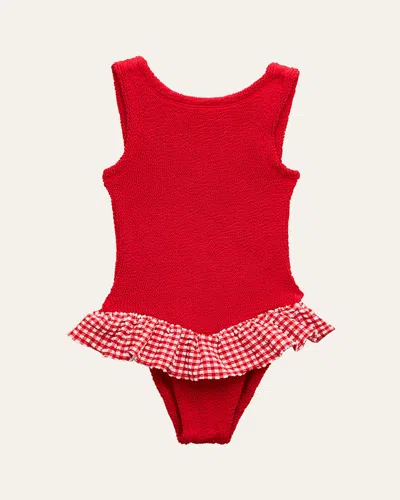 HUNZA G GIRL'S DENISE TWO-PIECE SWIMSUIT, ONE SIZE