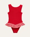 Hunza G Girl's Denise Two-piece Swimsuit, One Size In Red