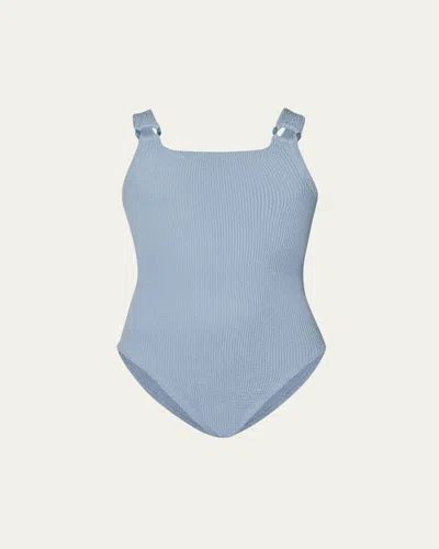 Hunza G Kids' Girl's Domino One Size One-piece Swimsuit In Blue