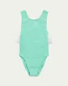 Hunza G Ruffle-trim Lara Swimsuit In Green