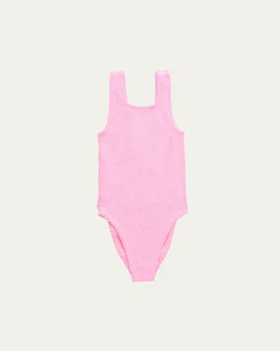 Hunza G Kids' Girl's One Size One-piece Textured Swimsuit