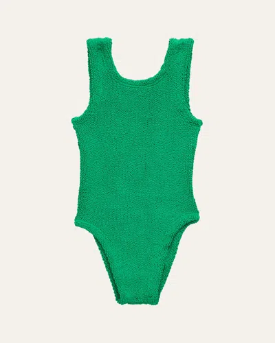 HUNZA G GIRL'S TEXTURED ONE-PIECE SWIMSUIT, OS