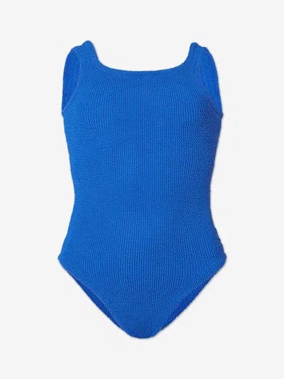 Hunza G Kids'  Girls Alva Swimsuit In Blue