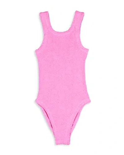 Hunza G Girls' Classic One Piece Swimsuit - Little Kid In Pink