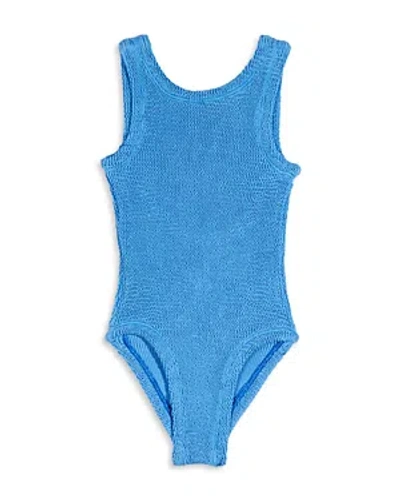 Hunza G Girls' Classic One Piece Swimsuit - Little Kid In Blue