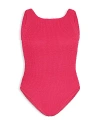 Hunza G Girls' Classic One Piece Swimsuit - Little Kid In Raspberry