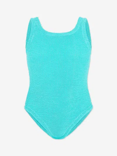 Hunza G Kids'  Girls Classic Swimsuit In Green