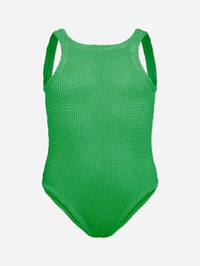 Hunza G Kids'  Girls Classic Swimsuit In Green