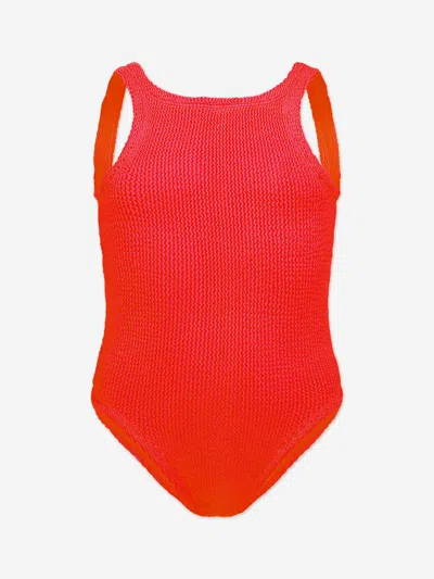 Hunza G Kids'  Girls Classic Swimsuit In Red