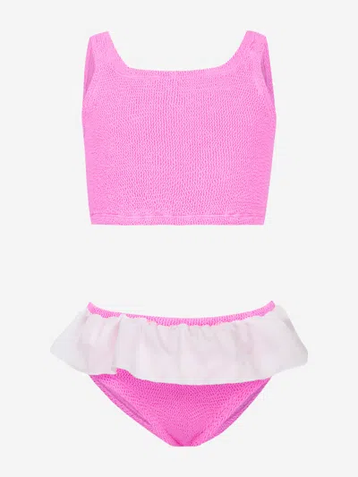 Hunza G Kids'  Girls Olive Bikini In Pink