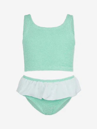 Hunza G Kids'  Girls Olive Swimsuit In Green