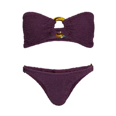 Hunza G Gloria Bikini Black In Purple