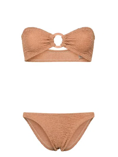 Hunza G Gloria Bikini Covered Hoops Clothing In Brown