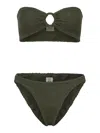 Hunza G Gloria Bikini Covered Hoops Clothing In Green