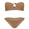 Hunza G Gloria Bikini Metallic Cocoa In Brown