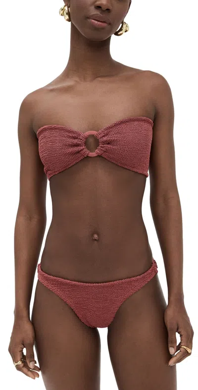 Hunza G Gloria Bikini Set Metallic Rosewood