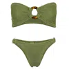Hunza G Green Bikini Set In Metallic In Green