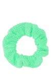 Hunza G Textured Elastic Hair Tie In Green
