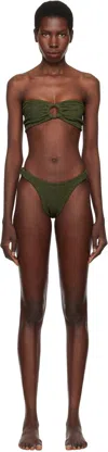 Hunza G Green Gloria Tonal Hoops Bikini
