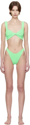 Hunza G Green Juno Bikini In Lime