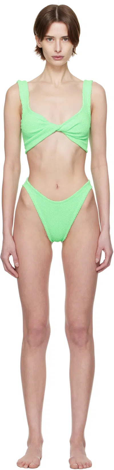 Hunza G Green Juno Bikini In Lime