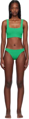 Hunza G 'xandra' Green Bikini With Fixed Straps In Emerald