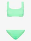 HUNZA G GREEN XANDRA CRINKLE BIKINI