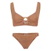 Hunza G Hallie Bikini Metallic Cocoa In Brown