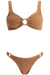 Hunza G Hallie Bikini In Metallic Cocoa (brown)
