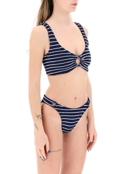 Hunza G Hallie Bikini Set In Navy White (blue)