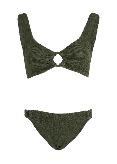 Hunza G Hallie Seersucker Bikini In Neutrals