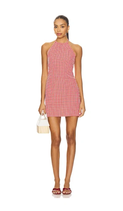 Hunza G Halter Neck Mini Dress In Red