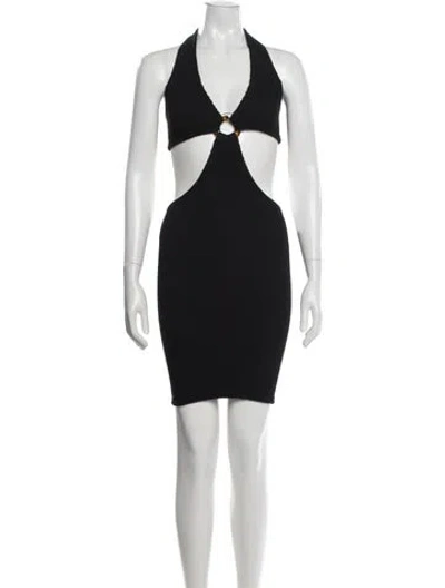 Pre-owned Hunza G Halterneck Mini Dress In Black
