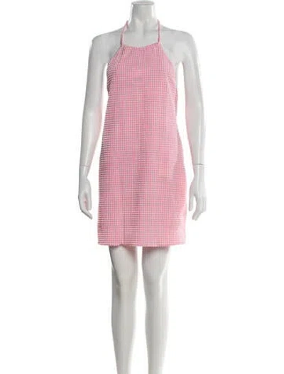 Pre-owned Hunza G Halterneck Mini Dress W/ Tags In Pink