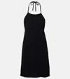 Hunza G Halterneck Seersucker Minidress In Black